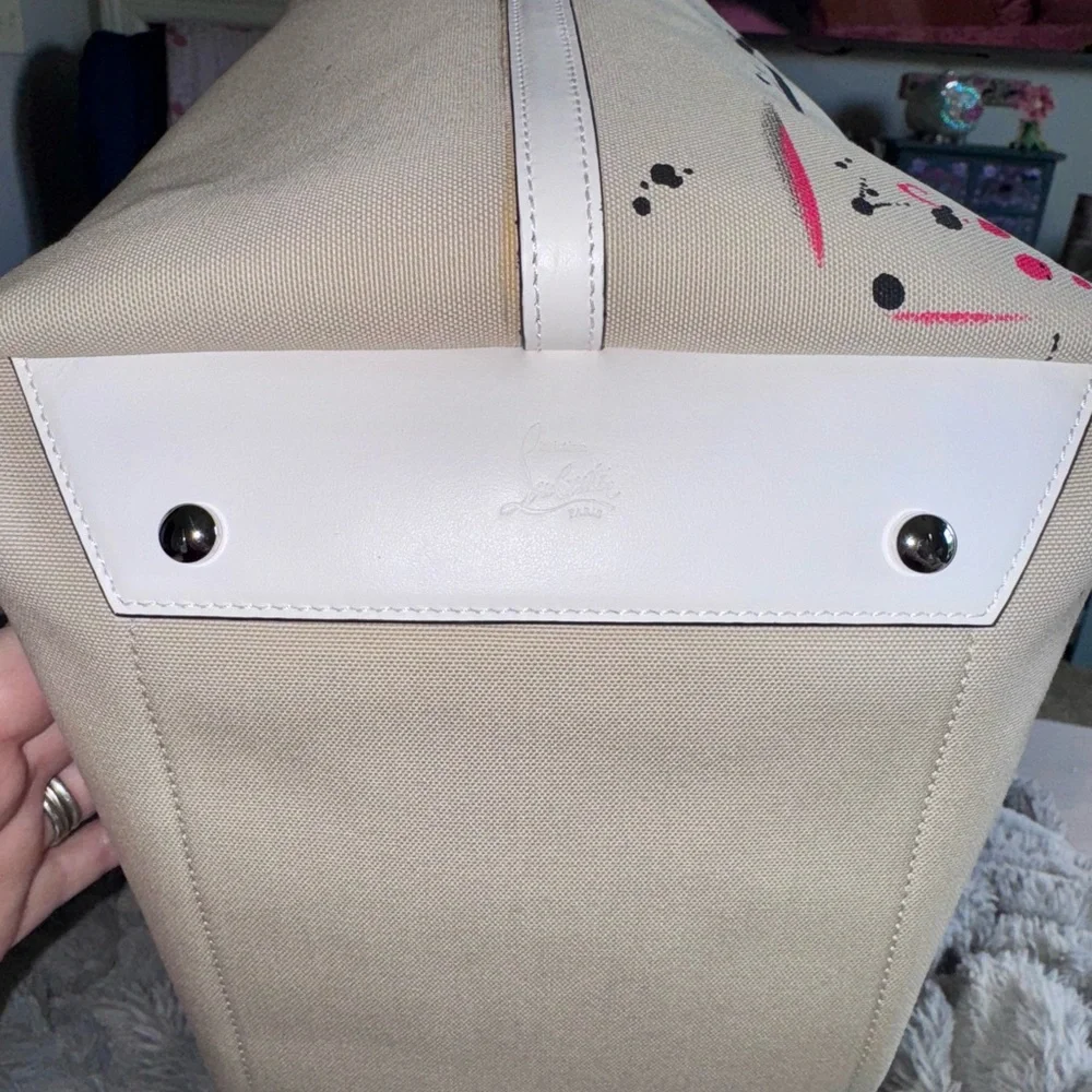 Christian Louboutin canvas frangibus tote - Picture 7 of 13
